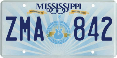 MS license plate ZMA842