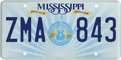 MS license plate ZMA843