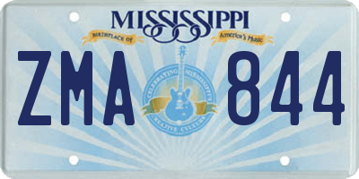 MS license plate ZMA844