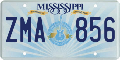 MS license plate ZMA856
