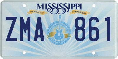 MS license plate ZMA861