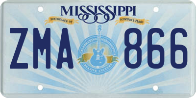 MS license plate ZMA866