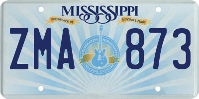 MS license plate ZMA873
