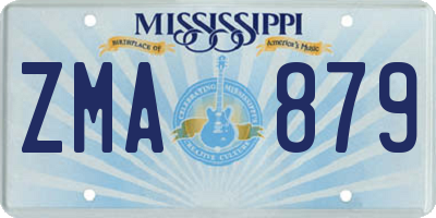 MS license plate ZMA879