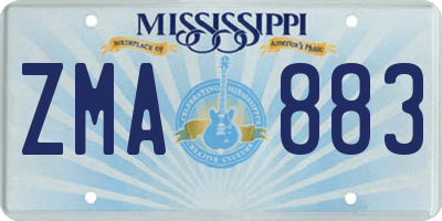 MS license plate ZMA883