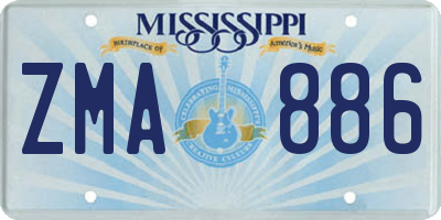 MS license plate ZMA886
