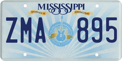 MS license plate ZMA895