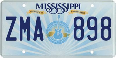 MS license plate ZMA898