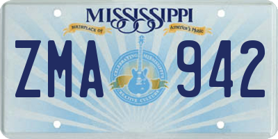 MS license plate ZMA942