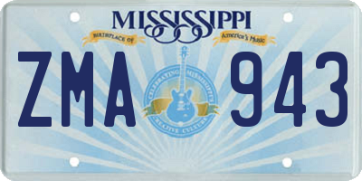 MS license plate ZMA943
