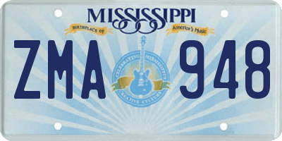 MS license plate ZMA948