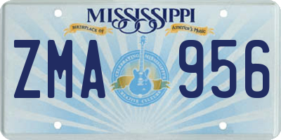 MS license plate ZMA956