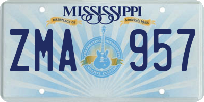 MS license plate ZMA957