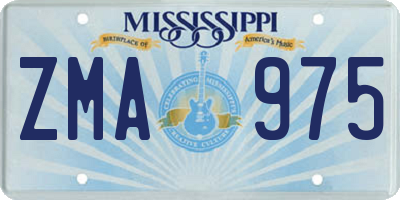 MS license plate ZMA975