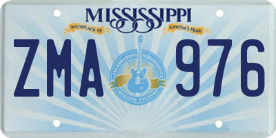 MS license plate ZMA976