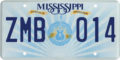 MS license plate ZMB014