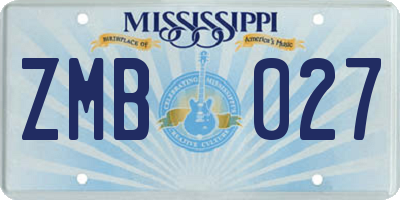 MS license plate ZMB027