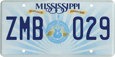 MS license plate ZMB029