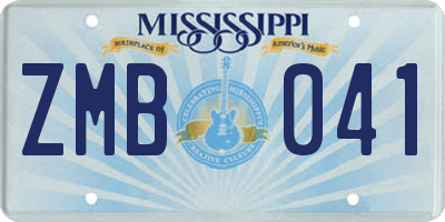 MS license plate ZMB041