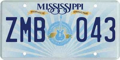 MS license plate ZMB043