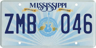 MS license plate ZMB046