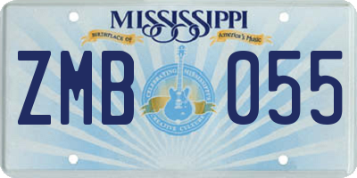 MS license plate ZMB055