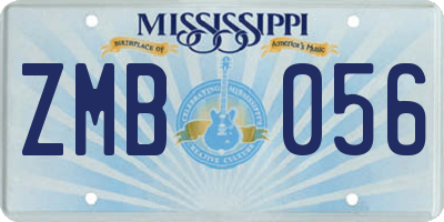 MS license plate ZMB056
