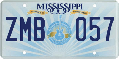 MS license plate ZMB057