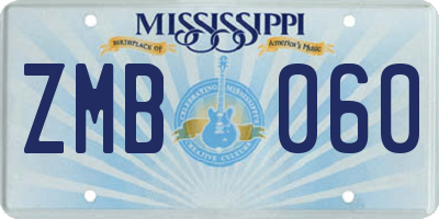 MS license plate ZMB060