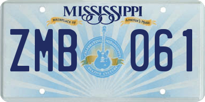 MS license plate ZMB061