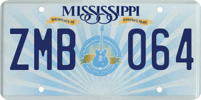 MS license plate ZMB064