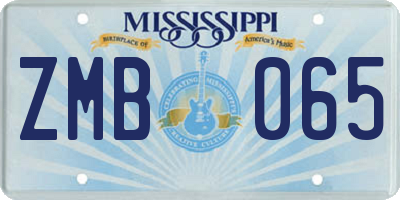 MS license plate ZMB065