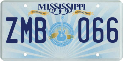 MS license plate ZMB066