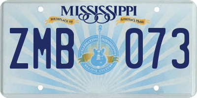 MS license plate ZMB073