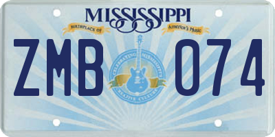 MS license plate ZMB074