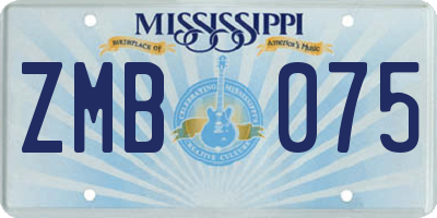 MS license plate ZMB075