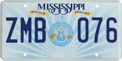 MS license plate ZMB076