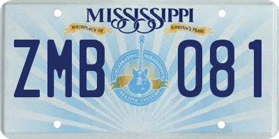 MS license plate ZMB081