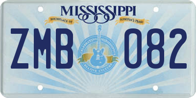 MS license plate ZMB082