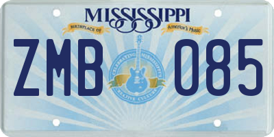 MS license plate ZMB085