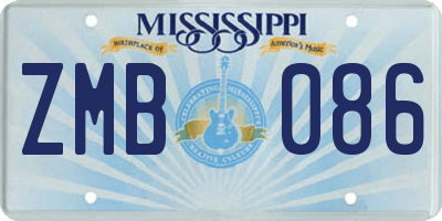 MS license plate ZMB086