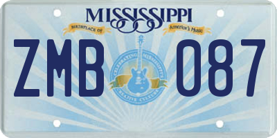MS license plate ZMB087