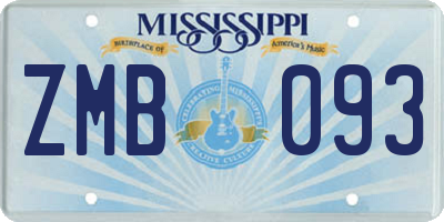 MS license plate ZMB093