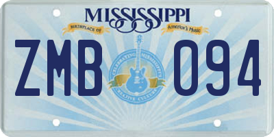 MS license plate ZMB094