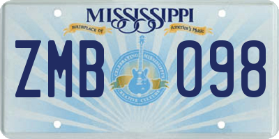 MS license plate ZMB098