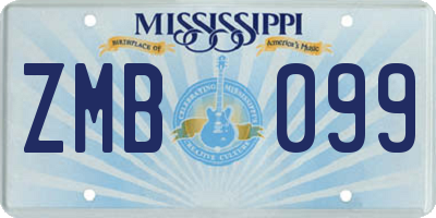 MS license plate ZMB099
