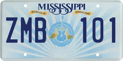 MS license plate ZMB101