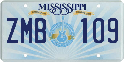 MS license plate ZMB109