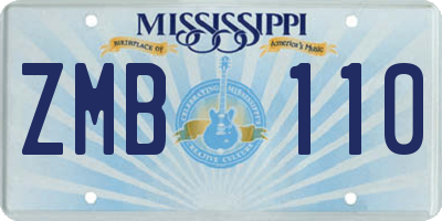 MS license plate ZMB110