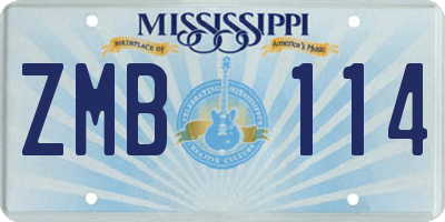 MS license plate ZMB114